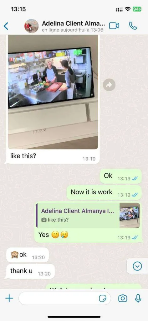 WhatsApp payment and renewal receipt for TVavo IPTV